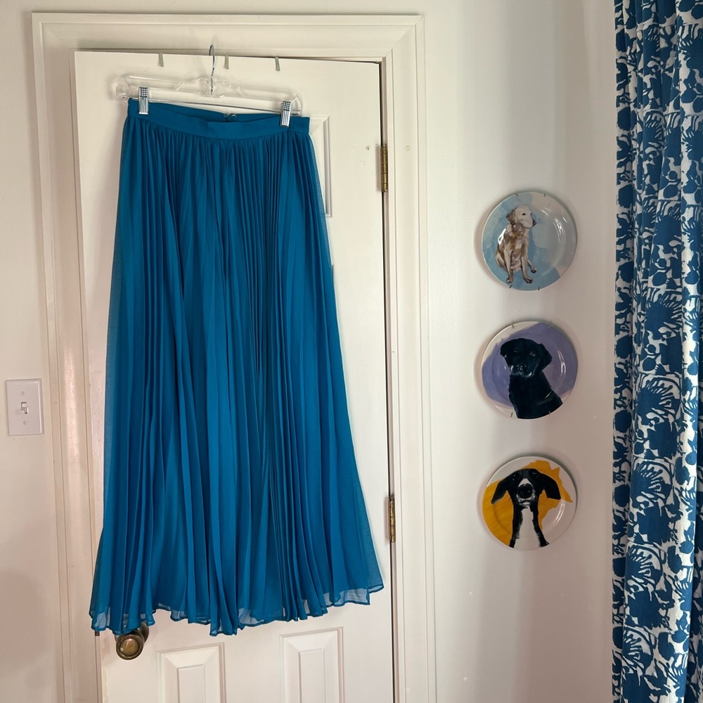 Anthropologie blue pleated skirt size small